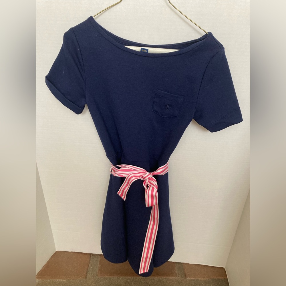 Ralph Lauren Navy Dress with striped belt